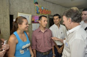 En Bucaramanga el Presidente Juan Manuel Santos se refirió a los nuevos planes que para que los colombianos tengan acceso a viviendas dignas. Fuente: Sala de Prensa