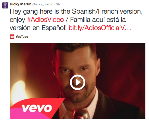 Nuevo video de Ricky Martin