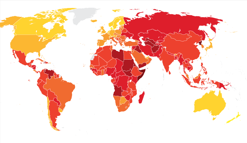 Los 10 países más corruptos