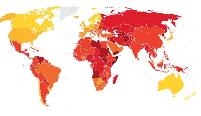 Colombia: puesto 94 (entre 175 países) en Corrupción