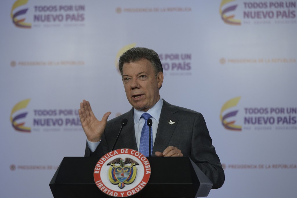 El Presidente Juan Manuel Santos al término del Consejo de Ministros, Enero 19, 2015. Foto Presidencia