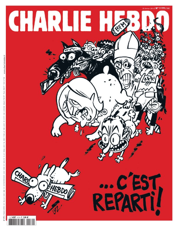 Charlie Hebdo regresa perseguido por una jauría de personajes