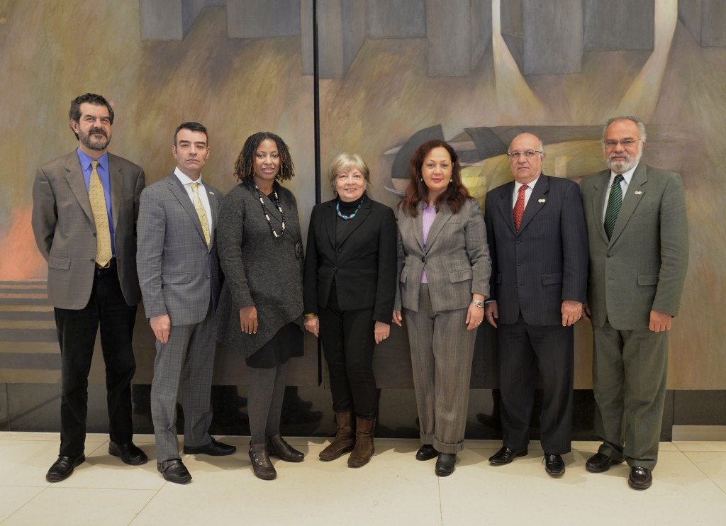 De izquierda a derecha: Felipe González, James L. Cavallaro, Tracy Robinson, Rosa María Ortiz, Rose-Marie Belle Antoine, Paulo Vannuchi, José de Jesús Orozco Henríquez (CIDH, Comisionados 2014)