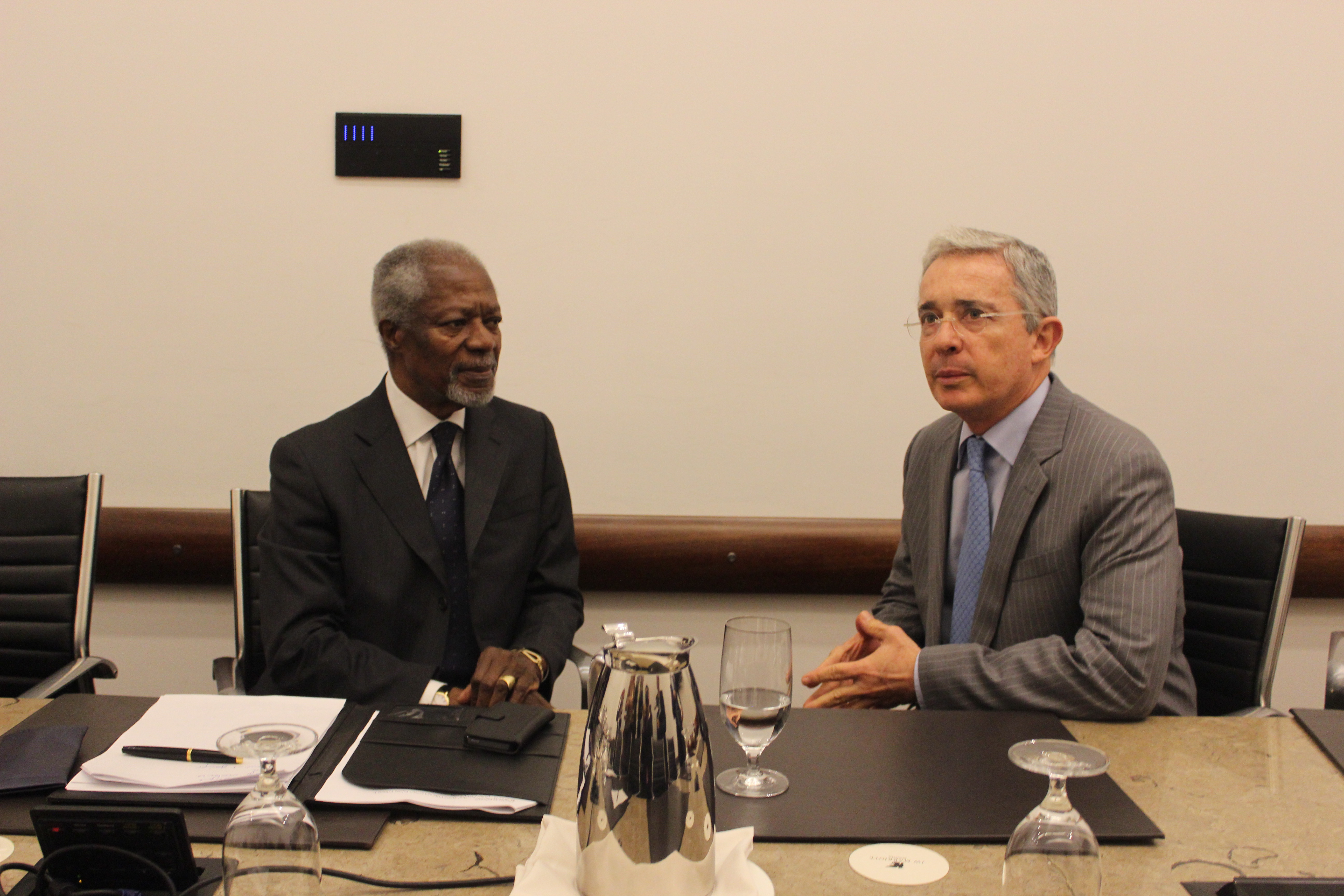 Declaración del expresidente Álvaro Uribe luego de la reunión con el exsecretario de Naciones Unidas, Kofi Annan