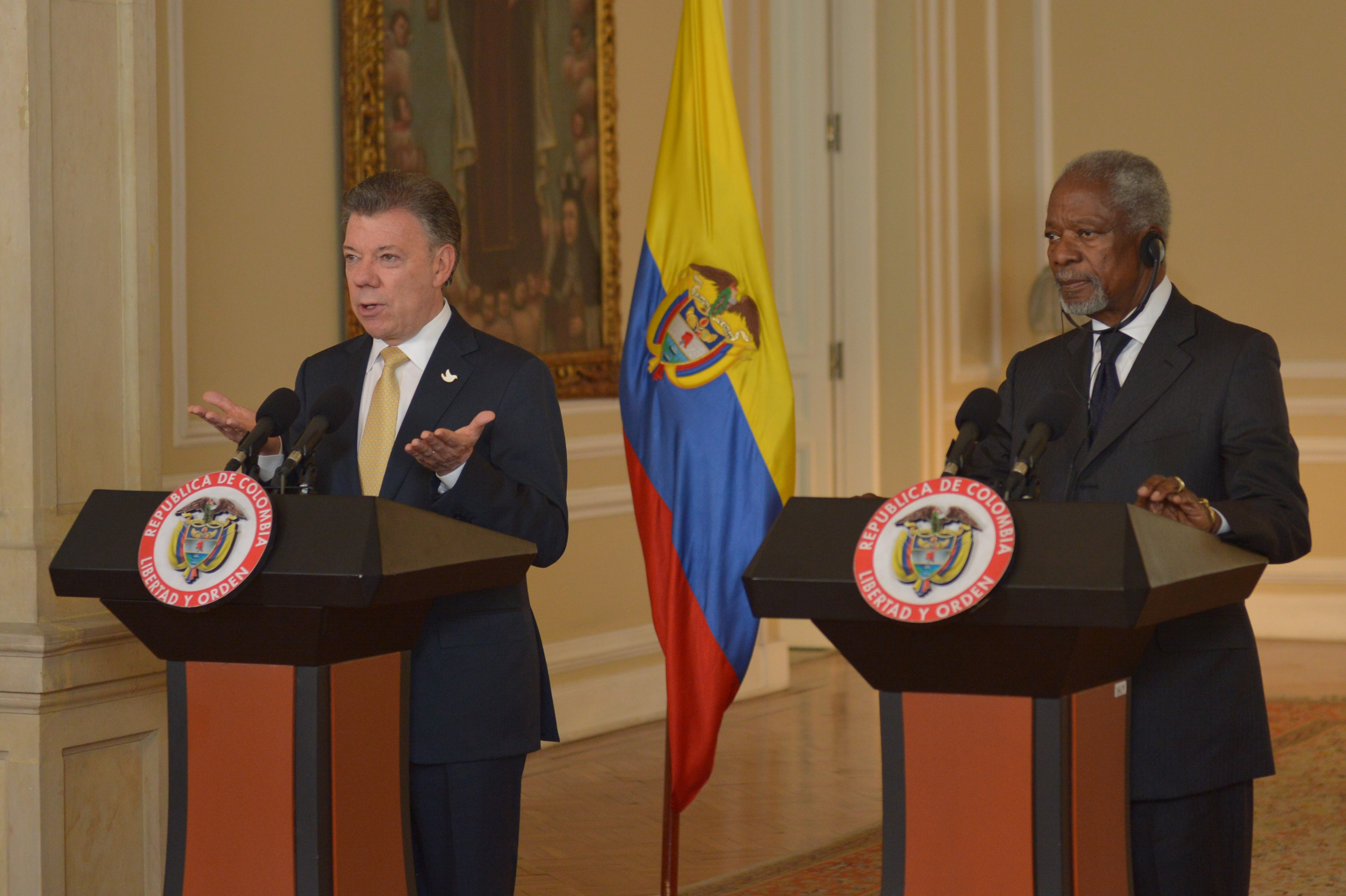 Kofi Annan: proceso de paz en Colombia debe cumplir mínimos de justicia