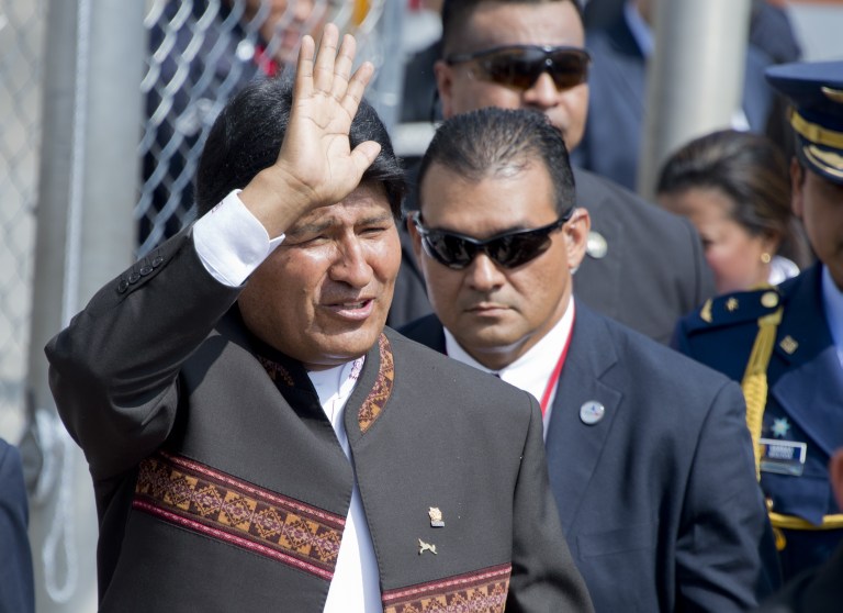 Presidente de Bolivia, Evo Morales, abril 11, 2015.AFP PHOTO / PABLO PORCIUNCULA