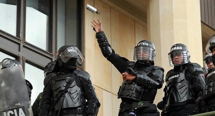 Disturbios durante la marcha del Día del Trabajo en Bogotá