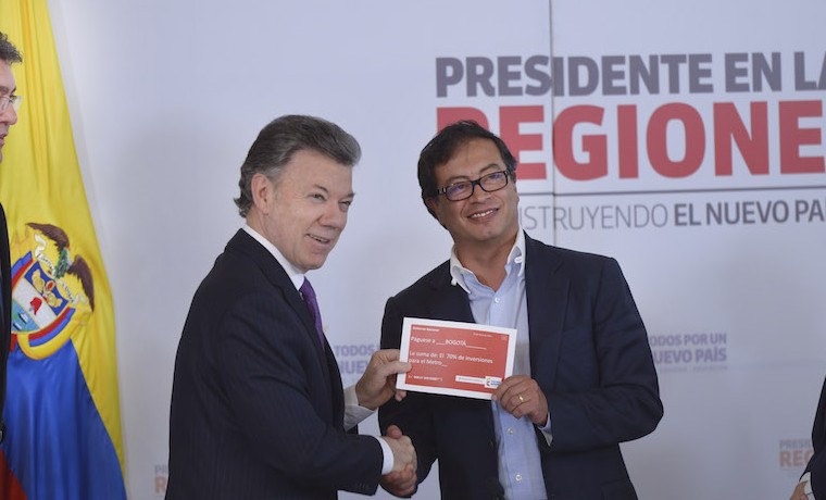 Presidente Santos se comprometió con la construcción del Metro de Bogotá