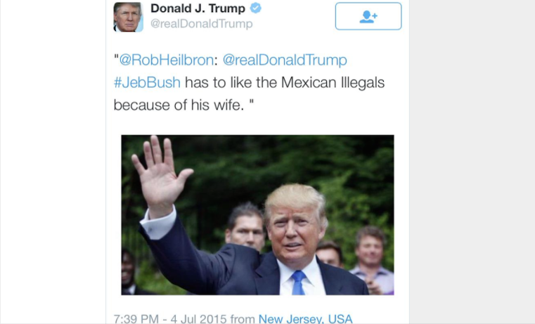 Trump escribe, y luego elimina, mensaje en Twitter sobre esposa de Bush