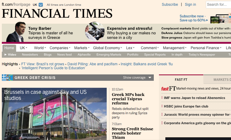 El grupo Pearson anuncia “negociaciones avanzadas” para vender el Financial Times