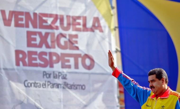 Agosto 28, 2015. Presidente Nicolás Maduro en una demostración en Caracas. AFP PHOTO/PRESIDENCIA