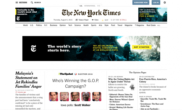 Un millón de suscritores, cifra alcanzada por el New York Times versión digital