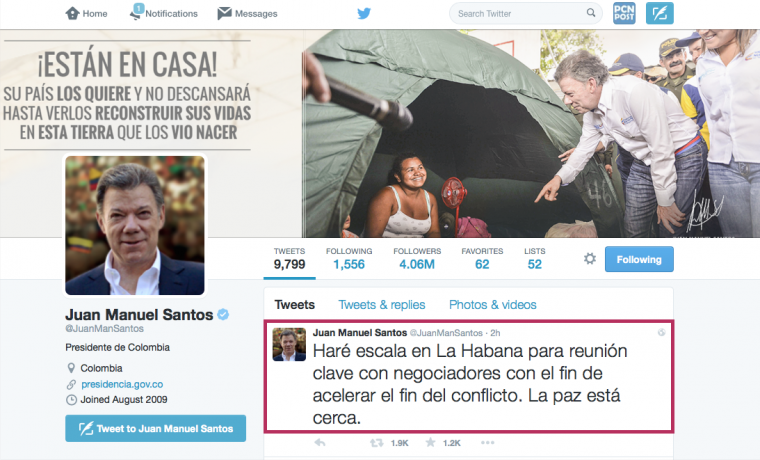 Presidente Santos viaja a La Habana, y dice que “la paz está cerca”