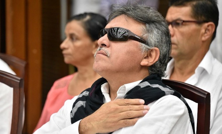 Archivo. Jesús Santrich, delegado de las FARC en los diálogos de paz. AFP PHOTO/ADALBERTO ROQUE