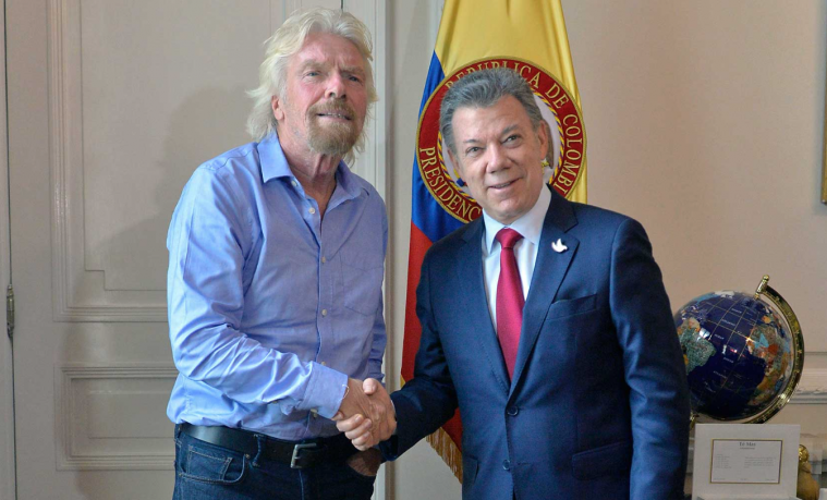 Richard Branson ofrece su apoyo al proceso de paz en Colombia