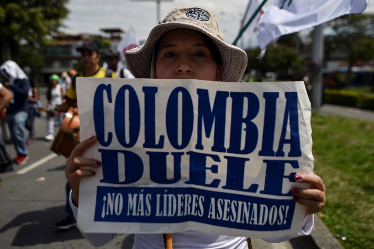 COLOMBIA-INAUGURATION-DUQUE-PROTEST